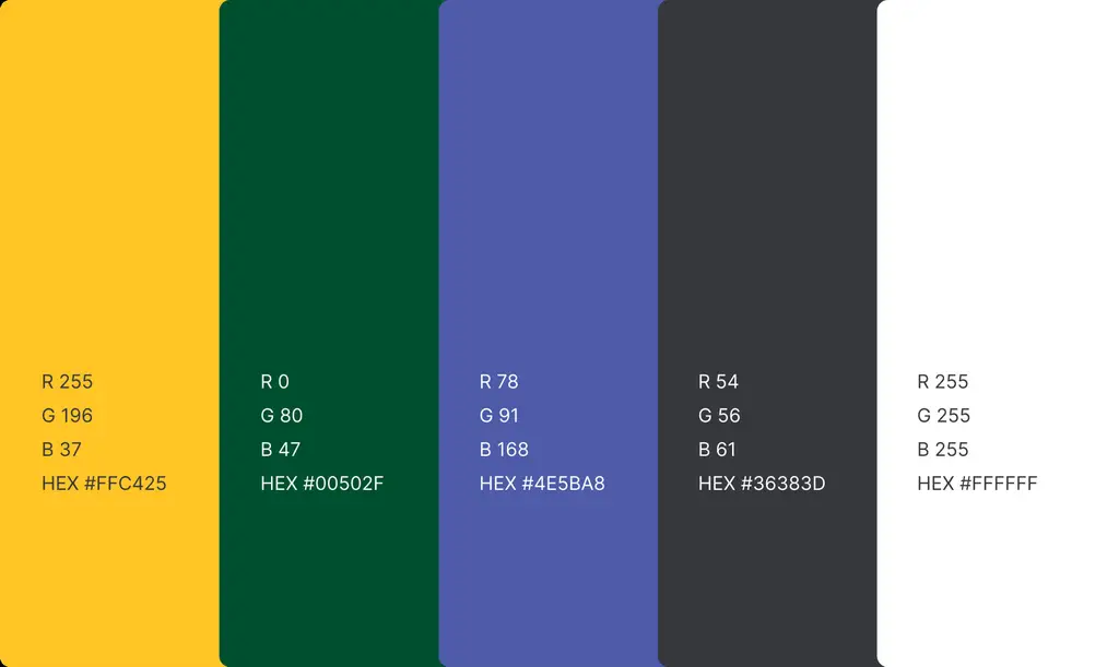 PCL brand colour palette swatches
